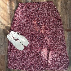 Christopher & Banks bright floral midi skirt